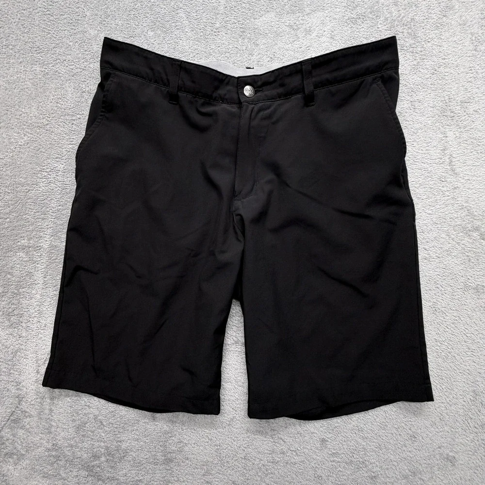 Adidas‎ Golf Shorts Mens 34 Black Bermuda Polyester Spandex Stretch